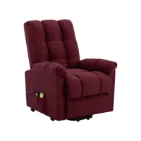 fauteuil de massage, fauteuil de relaxation, chaise de salon rouge bordeaux tissu fvbb79434 meuble pro