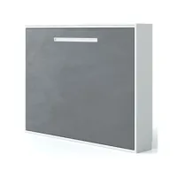 lit escamotable horizontal 160x200 molane-coffrage gris ciment-façade vintage