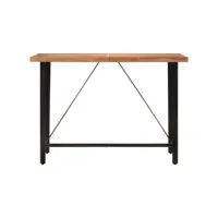 table cuisine - table de bar 150x70x107 cm bois massif d'acacia et fer