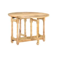 table de salle à manger rond 110x76 cm bois de manguier massif