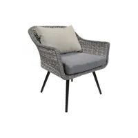 fauteuil de jardin en aluminium et tressage gris - tesa 95187070