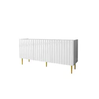 ambre - buffet bas - 160 cm - style contemporain - best mobilier - blanc et doré