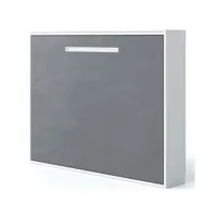 lit escamotable horizontal 140x190 molane-coffrage gris anthracite-façade vintage
