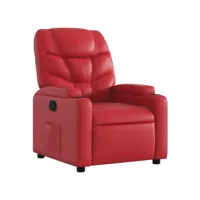fauteuil inclinable, fauteuil de relaxation, chaise de salon rouge similicuir fvbb80622 meuble pro