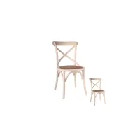 duo de chaises bois crème - brett - l 46 x l 42 x h 87 cm - neuf