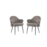 chaises de salle à manger brun velours nid d'abeille et pu-cuir de couleur assortie unique chaises jambes de fer - 2 chaises