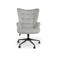 fauteuil de bureau moderne à haut dossier florelo velours gris