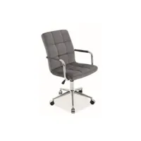 wione - chaise pivotante avec piètement chromé - hauteur : 87-97 cm - chaise de bureau - revêtement en cuir écologique - gris