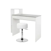 bureau avec étagère 110x72x40 cm blanc en bois ml-design 490006695