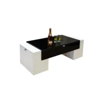 table basse luck ultra design et modulable. table basse noire et blanche avec une finition haute brillance