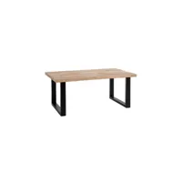 table de repas rectangulaire 180 cm bois massif - limaya - l 180 x l 100 x h 76 cm - neuf