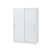 armoire portes coulissantes - rinker - 150 cm - blanc