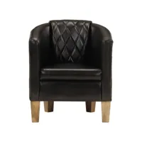 fauteuil de salon, chaise de salon cabriolet noir cuir véritable fvbb39304 meuble pro