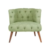 fauteuil style chesterfield tissu vert pastel wester 75 cm