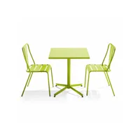 ensemble table inclinable de jardin et 2 chaises vert - palavas