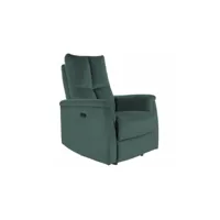 fauteuil de relaxation inclinable en velours - vert - l 96 cm x l 57 cm