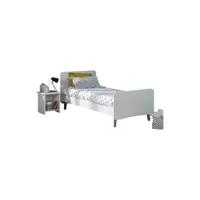 lit avec pieds spike   blanc 90x190 cm