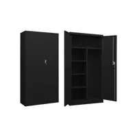armoire à casiers noir 90x40x180 cm acier