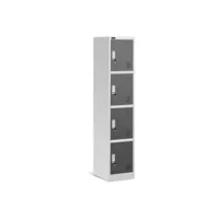 armoire vestiaire 4 étagères 4 compartiments gris acier helloshop26 14_0000476