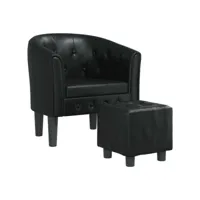 fauteuil cabriolet avec repose-pied noir similicuir pwfn46057