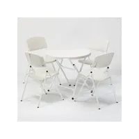 table ronde 80x80 + 4 chaises pliantes de camping et jardin temple ahd amazing home design