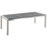 table de jardin en granit gris 220 x 100 cm grosseto 12485
