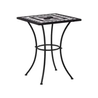 table de bistro table de jardin  table de bar mosaïque noir et blanc 60 cm céramique meuble pro frco53083