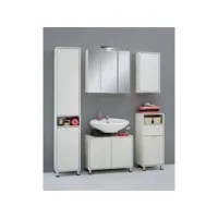 meuble de salle de bain sous évier, étagère de salle de bain 70x32,9x49,5 cm blanc pewv34244 meuble pro