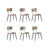 clicnbuy - chaises de cuisine - chaises de salle à manger 6 pcs bois de récupération solide 3056369