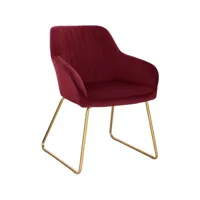 chaises de salle à manger-en velours-chaises de cuisine-pieds en métal-45x44x82-5cm-bordeaux