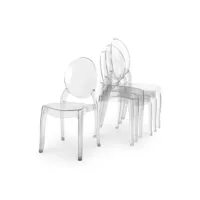 gaya - lot de 4 chaises design transparentes gaya-4-trans
