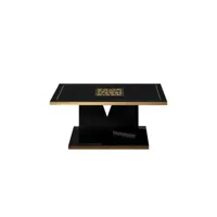 table basse noir brillant-or - nahesa - l 110 x l 60 x h 44 cm