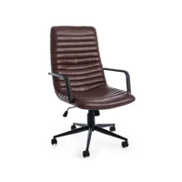 fauteuil de bureau réglable en simili cuir marron greg