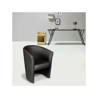 fauteuil dpanett, fauteuil de salon, siège rembourré, chaise avec accoudoirs en éco-cuir, 64x63h76 cm, noir 8052773811477