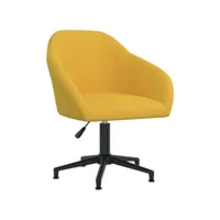chaise pivotante de bureau jaune velours