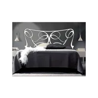 lit double avec tête de lit en fer blanc et conteneur 170x200xh.130 cm