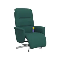 fauteuil inclinable de massage et repose-pieds, fauteuil de relaxation, chaise de salon vert foncé tissu fvbb16658 meuble pro