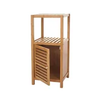 etagère armoire meuble pour salle de bain en bambou 80x36x34cm sdb04021