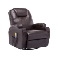 vidaxl fauteuil à bascule de massage marron similicuir 246636