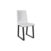 chaise en éco-cuir baffy soft avec pieds anthracite assise blanche set 2 pieces