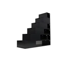 escalier cube de rangement hauteur 150cm  noir esc150-n