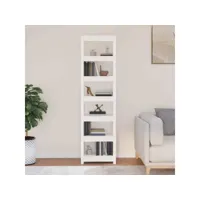 bibliothèque étagère de rangement - pour bureau salon chambre cuisine blanc 50x35x183 cm bois de pin massif meuble pro frco81240
