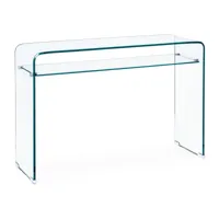 console rectangle 1 niche en verre transparent iris l 110 cm