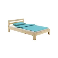 lit simple theo 100 x 200 cm lit pour enfant en pin massif vernis naturel, avec tête de lit