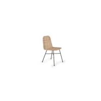 lot de 2 chaises bois, métal marron 45x52x83cm - bois-métal - décoration d'autrefois