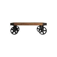 table basse en bois d´orme, de couleur marron, 110x71x36 cm