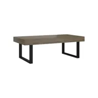 table basse gris et noir 120x60x40 cm mdf et fer