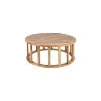 table basse ronde bois naturel - paula - l 116.5 x l 116.5 x h 46 cm - neuf