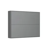 armoire lit horizontale escamotable strada-v2 gris graphite mat couchage 160*200 cm. 20100887638