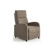 fauteuil relax manuel en tissu marron - cadix - l 66 x l 82 x h 103 cm